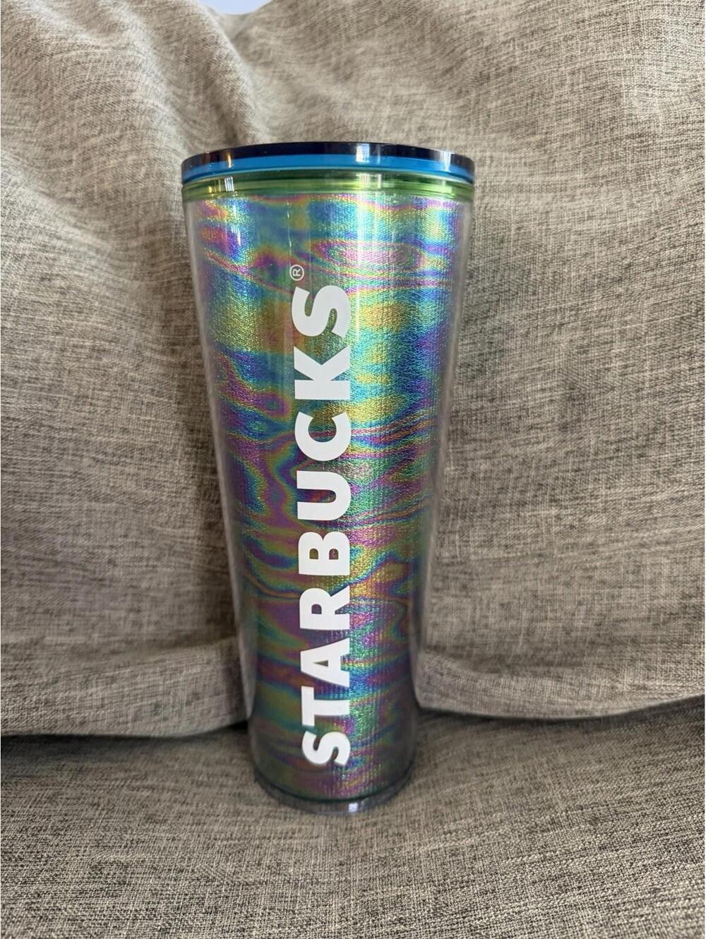 Starbucks 24 Oz Venti Sparkle Oil Slick Tumbler Acrylic Summer 2023 Glittery